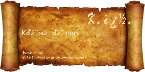 Kósz Áron névjegykártya